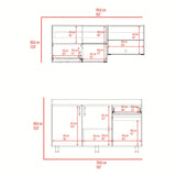 Cocina Ladson Blanco Positano 150x210cm para Mesón Izquierdo sin Mesón y sin Estufa