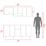 Cocina Frank Fresno Europeo y Capri 180x200cm para Mesón Derecho sin Mesón y sin Estufa