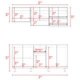Cocina Frank Fresno Europeo y Capri 180x200cm para Mesón Derecho sin Mesón y sin Estufa