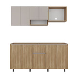 Cocina Frank Fresno Europeo y Capri 180x200cm para Mesón Izquierdo sin Mesón y sin Estufa