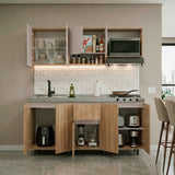 Cocina Frank Fresno Europeo y Capri 180x200cm para Mesón Izquierdo sin Mesón y sin Estufa