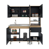 Cocina Dali Fresno y Wengue 150.2x180.5cm para Mesón Izquierdo sin Mesón y sin Estufa