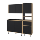 Cocina Dali Fresno y Wengue 150.2x180.5cm para Mesón Izquierdo sin Mesón y sin Estufa