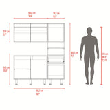 Cocina Dali Fresno y Wengue 150.2x180.5cm para Mesón Izquierdo sin Mesón y sin Estufa