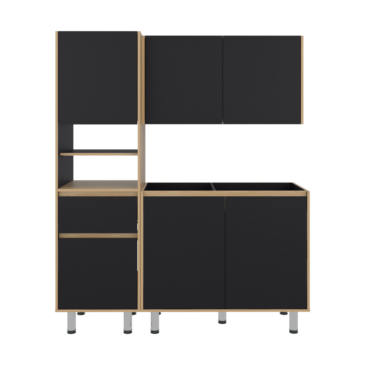 Cocina Dali Fresno y Wengue 150.2x180.5cm para Mesón Derecho sin Mesón y sin Estufa
