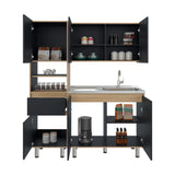 Cocina Dali Fresno y Wengue 150.2x180.5cm para Mesón Derecho sin Mesón y sin Estufa