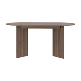 Mesa de Comedor Ted Avellana 156x74.6cm Ovalado de Doble Pedestal Cuatro Puestos sin Sillas