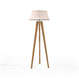 Lámpara de Piso Reims Beige y Matiz Caoba 55x155cm para una Bombilla LED sin Bombilla