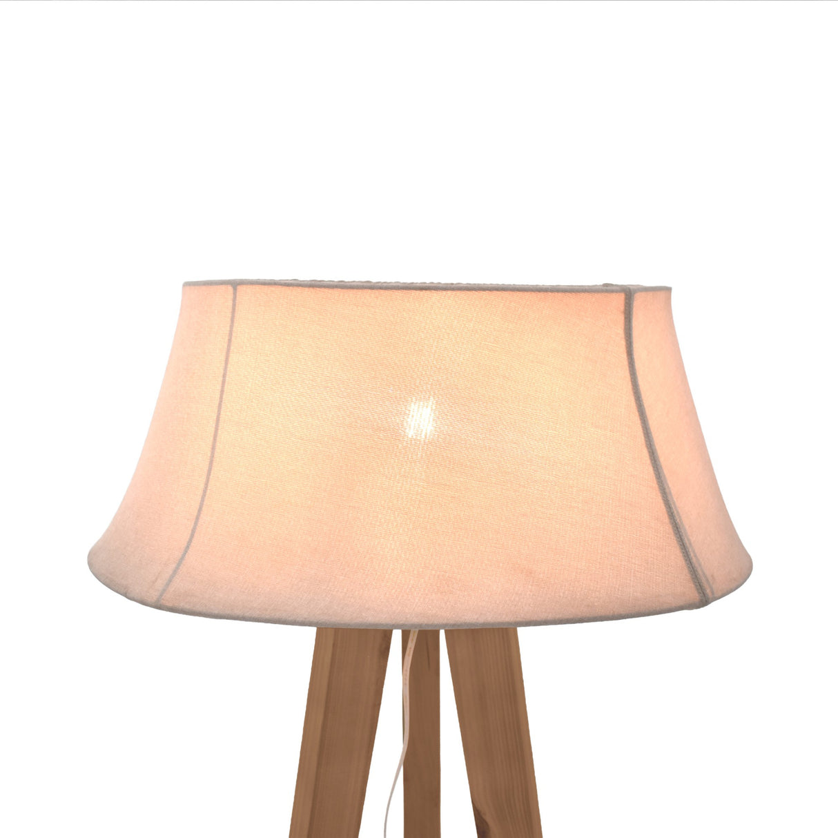 Lámpara de Piso Reims Beige y Matiz Caoba 55x155cm para una Bombilla LED sin Bombilla