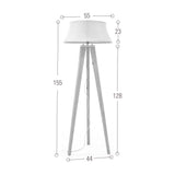 Lámpara de Piso Reims Beige y Matiz Caoba 55x155cm para una Bombilla LED sin Bombilla