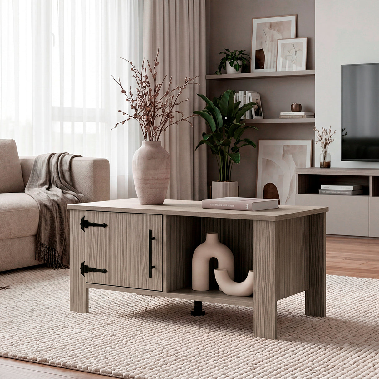 Mesa de Centro Freedom Positano 80x39cm Rectangular con Patas