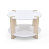 Mesa de Centro Kobe Blanco y Oasis 60x40cm Circular con Patas