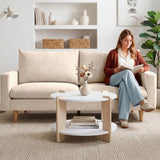 Mesa de Centro Kobe Blanco y Oasis 60x40cm Circular con Patas