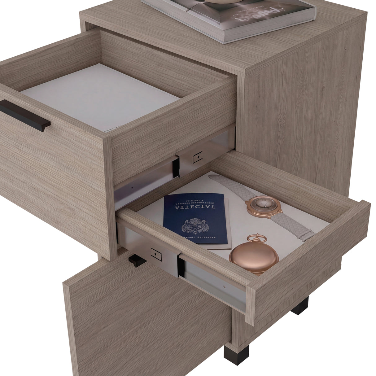 Mesa de Noche Secret Z 81 Cannolo 41x70cm con Dos Cajones y con Una Puerta
