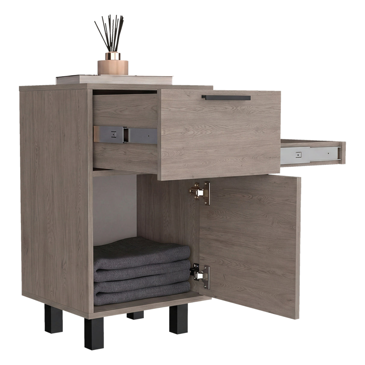 Mesa de Noche Secret Z 81 Cannolo 41x70cm con Dos Cajones y con Una Puerta
