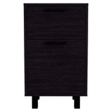 Mesa de Noche Kronos Wengue 41x70cm con Dos Cajones y con Una Puerta