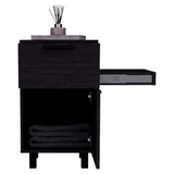 Mesa de Noche Kronos Wengue 41x70cm con Dos Cajones y con Una Puerta