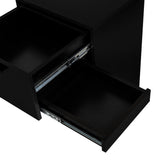 Mesa de Noche Secret Z 81 Wengue 41x70cm con Dos Cajones y con Una Puerta