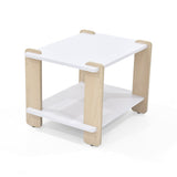 Mesa de Noche Kobe Blanco y Oasis 55x40cm con Dos Entrepaños