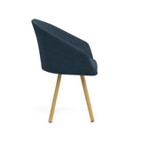 Silla de Comedor Tokyo Plomo y Metálico Natural 61x80.5cm de Asiento Ovalado con Espaldar y con Apoya Brazos