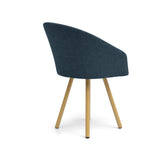 Silla de Comedor Tokyo Plomo y Metálico Natural 61x80.5cm de Asiento Ovalado con Espaldar y con Apoya Brazos