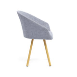 Silla de Comedor Tokyo Acero y Metálico Natural 61x80.5cm de Asiento Ovalado con Espaldar y con Apoya Brazos