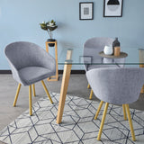 Silla de Comedor Tokyo Acero y Metálico Natural 61x80.5cm de Asiento Ovalado con Espaldar y con Apoya Brazos