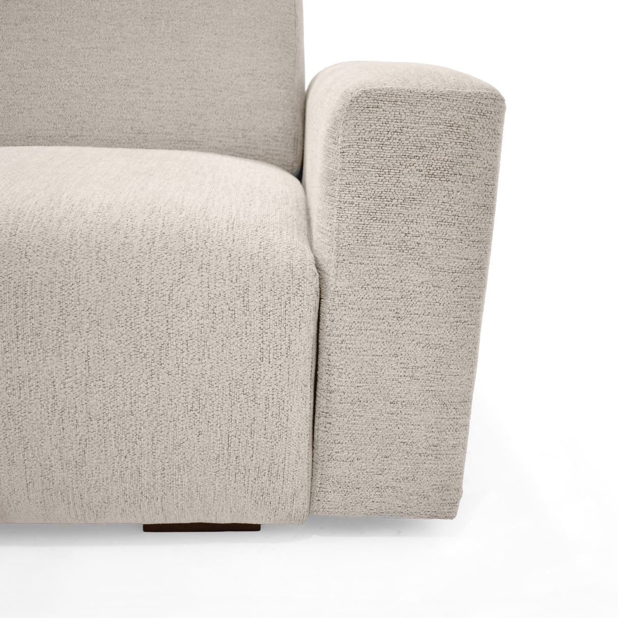 Sofacama Boston Beige y Matiz Wengue 225x80cm de Tres Puestos Reclinable con Apoya Brazos