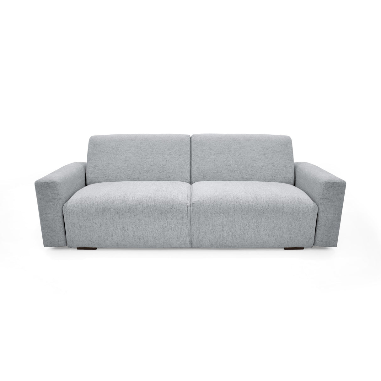 Sofacama Boston Plata y Matiz Wengue 225x80cm de Tres Puestos Reclinable con Apoya Brazos
