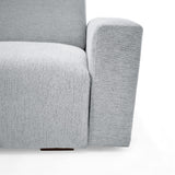 Sofacama Boston Plata y Matiz Wengue 225x80cm de Tres Puestos Reclinable con Apoya Brazos