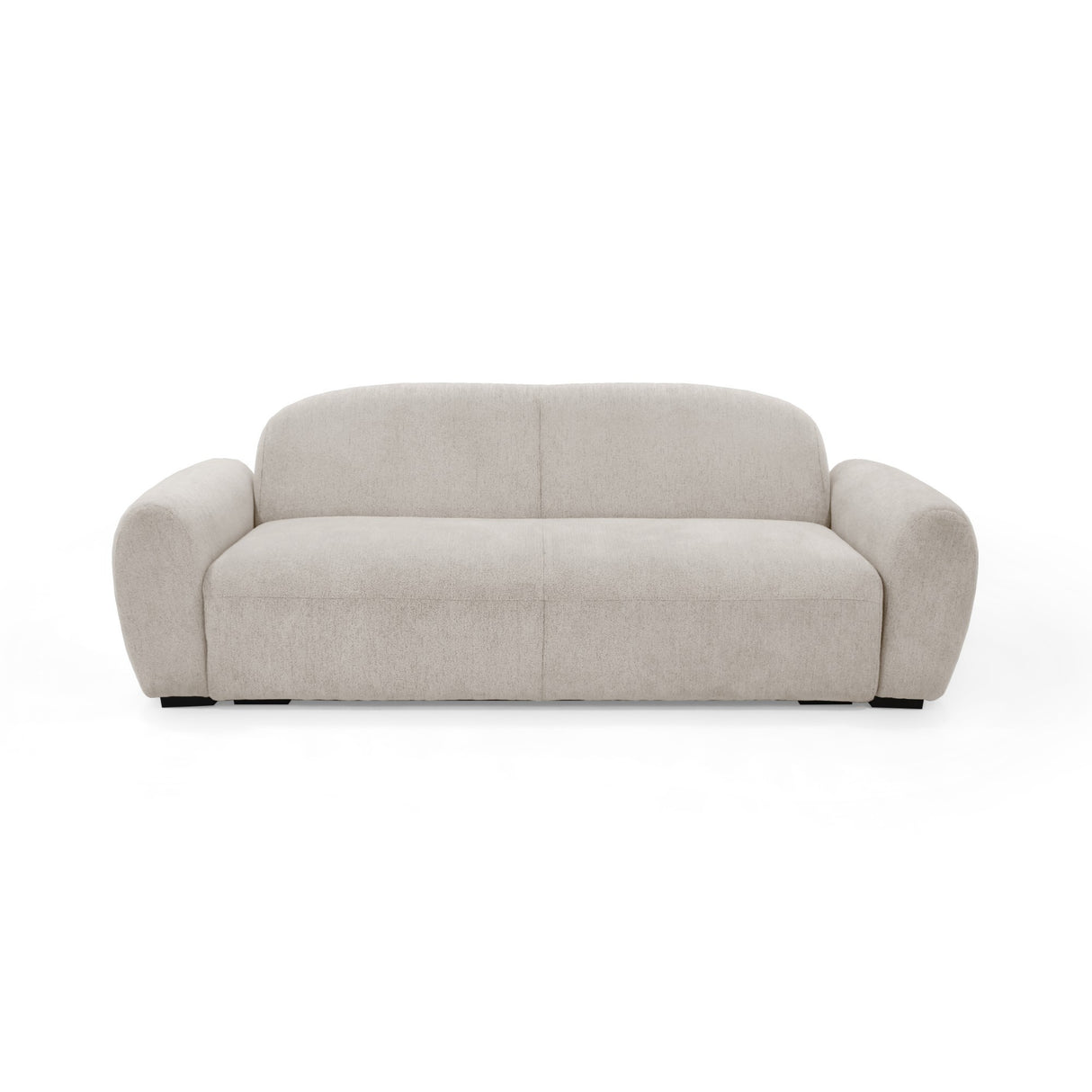Sofacama Auren Beige y Matiz Wengue 240x85cm de Tres Puestos Reclinable con Apoya Brazos