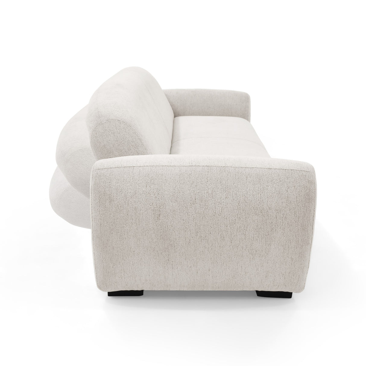 Sofacama Auren Beige y Matiz Wengue 240x85cm de Tres Puestos Reclinable con Apoya Brazos
