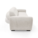 Sofacama Auren Beige y Matiz Wengue 240x85cm de Tres Puestos Reclinable con Apoya Brazos