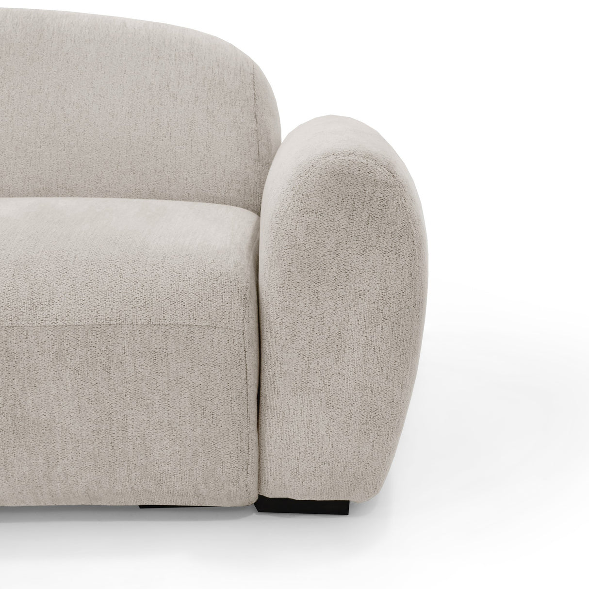 Sofacama Auren Beige y Matiz Wengue 240x85cm de Tres Puestos Reclinable con Apoya Brazos