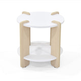 Mesa Auxiliar Kobe Blanco y Oasis 40x40cm Circular con Patas