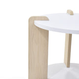 Mesa Auxiliar Kobe Blanco y Oasis 40x40cm Circular con Patas