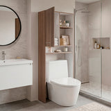 Optimizador de Baño Bath Avellana y Blanco 63.1x160.8cm con Un Cajón y un Entrepaño