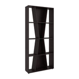 Biblioteca Vaughan Nogal 80x180cm Rectangular con Doce Compartimientos y con Tres Entrepaños