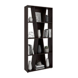 Biblioteca Vaughan Nogal 80x180cm Rectangular con Doce Compartimientos y con Tres Entrepaños