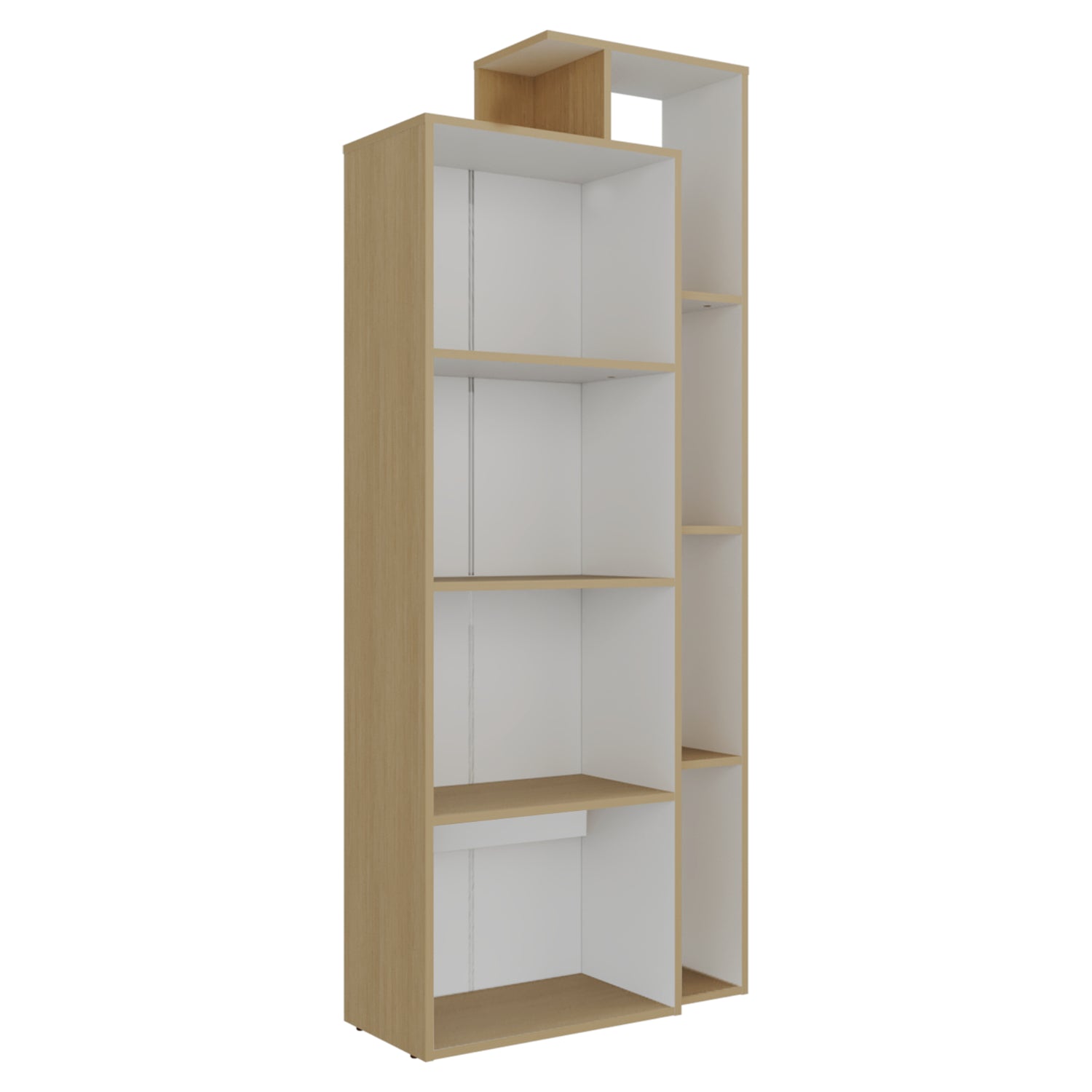 Biblioteca Sully Cartagena y Blanco 71.3x173.4cm Rectangular con Ocho Compartimientos y con Seis Entrepaños