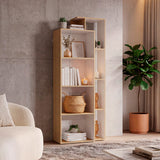 Biblioteca Sully Cartagena y Blanco 71.3x173.4cm Rectangular con Ocho Compartimientos y con Seis Entrepaños