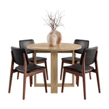 Mesa de Comedor Lily Fresno 105x75.1cm Circular de Cuatro Puestos sin Sillas