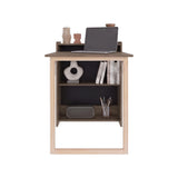 Escritorio Plegable Lesli Avellana 63.6x85.6cm con Organizador de Libros