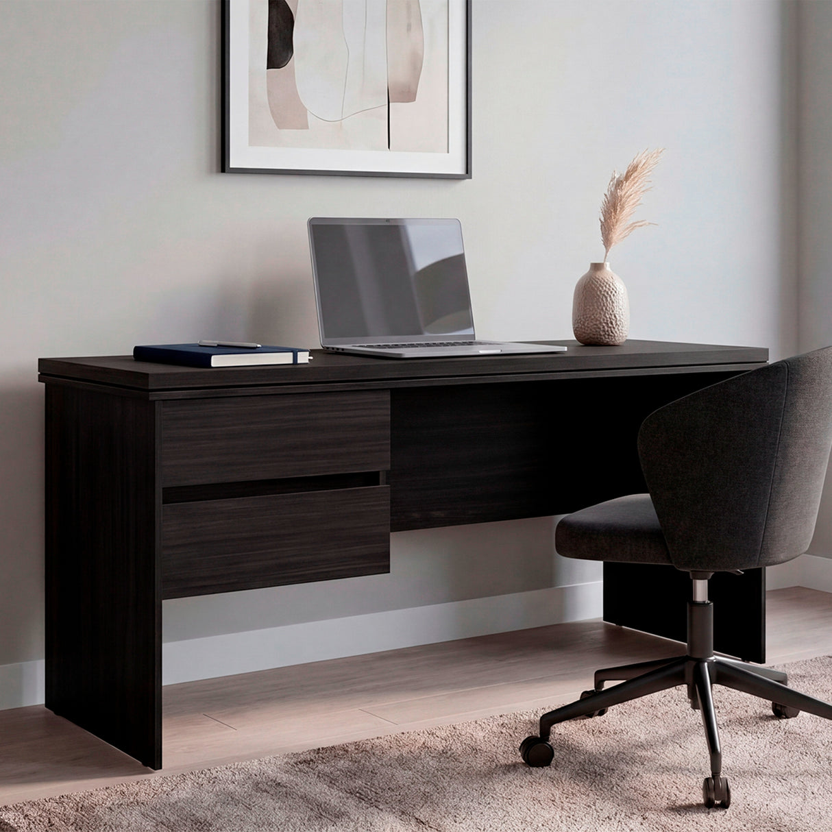 Escritorio Toronto Wengue 155x75cm con Dos Cajones