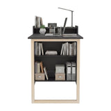 Escritorio Plegable Lesli Wengue 63.6x85.6cm con Organizador de Libros