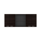 Mueble Superior de Cocina Nogal 150x60cm con Seis Puertas con Dos Entrepaños y con Locero