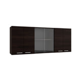 Mueble Superior de Cocina Nogal 150x60cm con Seis Puertas con Dos Entrepaños y con Locero