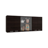 Mueble Superior de Cocina Nogal 150x60cm con Seis Puertas con Dos Entrepaños y con Locero