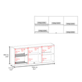 Mueble Superior de Cocina Nogal 150x60cm con Seis Puertas con Dos Entrepaños y con Locero