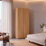 Closet Tera Fresno y Blanco 80x180cm sin Cajones con 3 Entrepaños